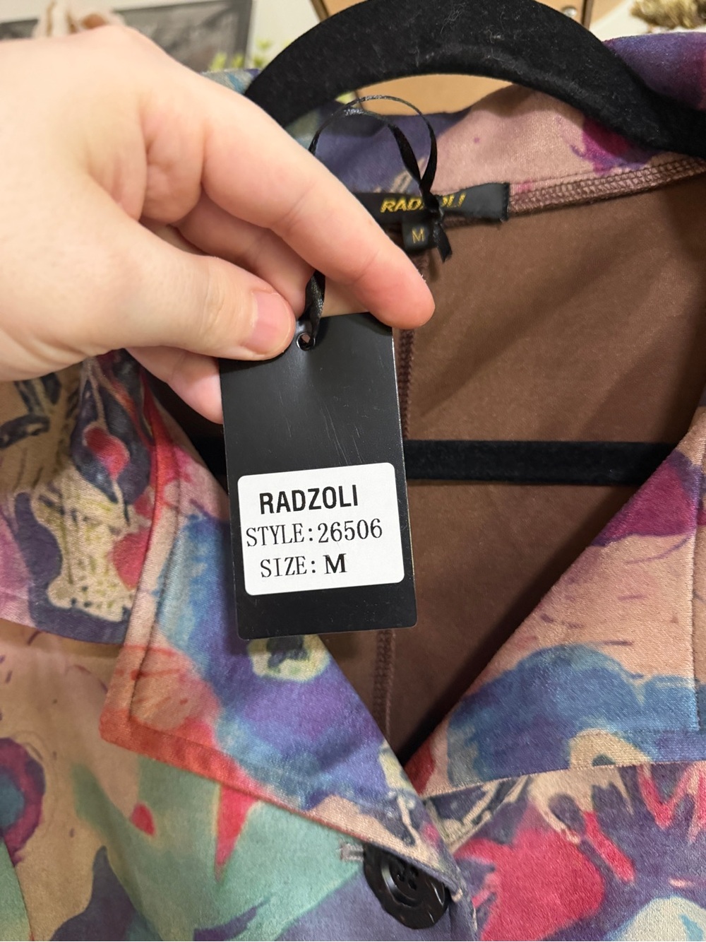 NWT Radzoli Multicolor Abstract Print Button-Front Jacket - Picture 3 of 10